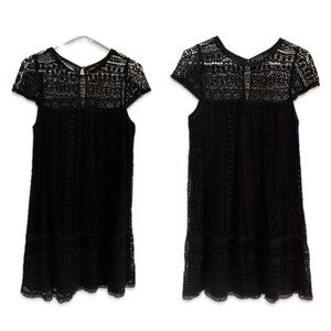 Anthropologie Black Lace Formal Dress